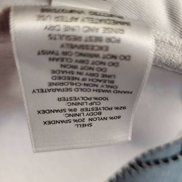 Shade & Shore Twist Front Molded Cup Black And White Striped Bikini Swimsuit Top - Picture 6 of 6